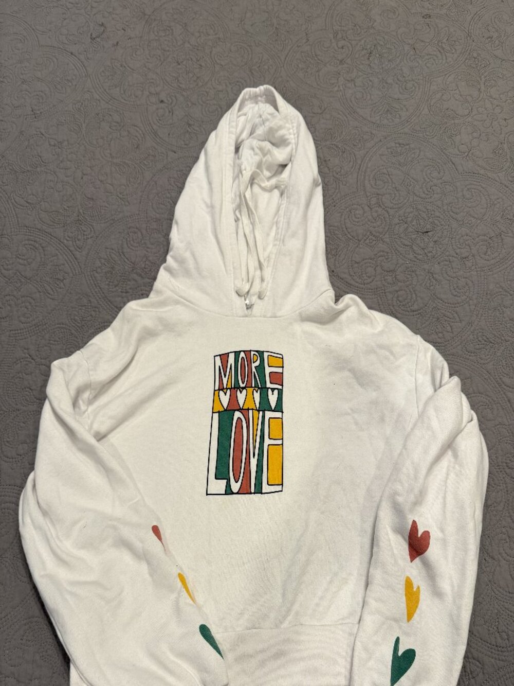 Women's White Cropped Hoodie